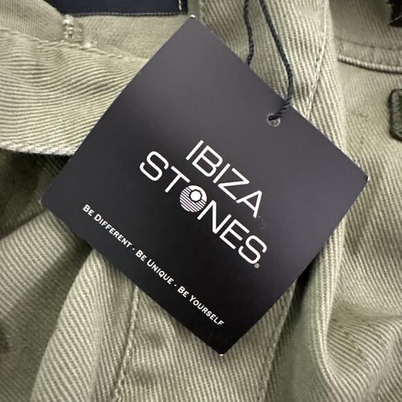 Hard Rock Ibiza Stones Denim Military Crop Jacket Graffiti Patches Womens Medium - Picture 14 of 14